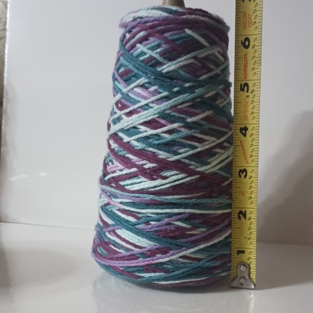 Multicolor Yarn Cone in Teal, Purple, Mint - Picture 6 of 6